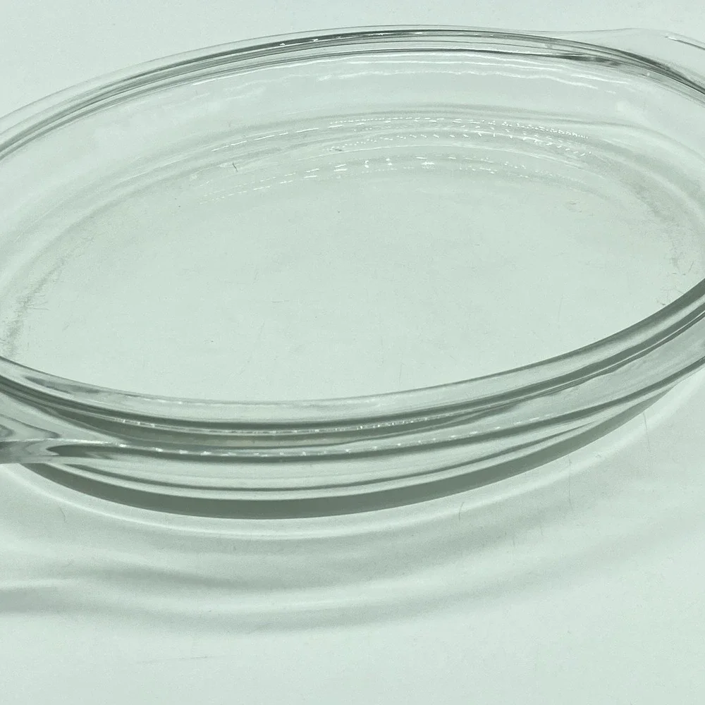 Clear Glass Oval Casserole Lid Vintage Replacement Baking Dish Cover Retro